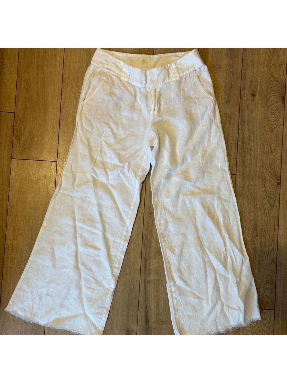 White linen pants